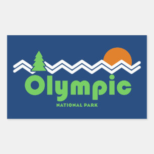 Adesivo Retangular Retro do Parque Nacional da olimpiadas