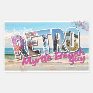 Adesivo Retangular Retro Myrtle Beach Cara