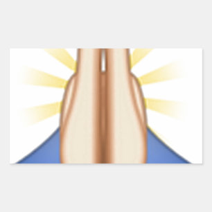 Adesivo Retangular rezando emoji