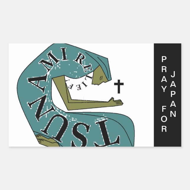 ADESIVO RETANGULAR REZAR PELO JAPÃO (Frente)