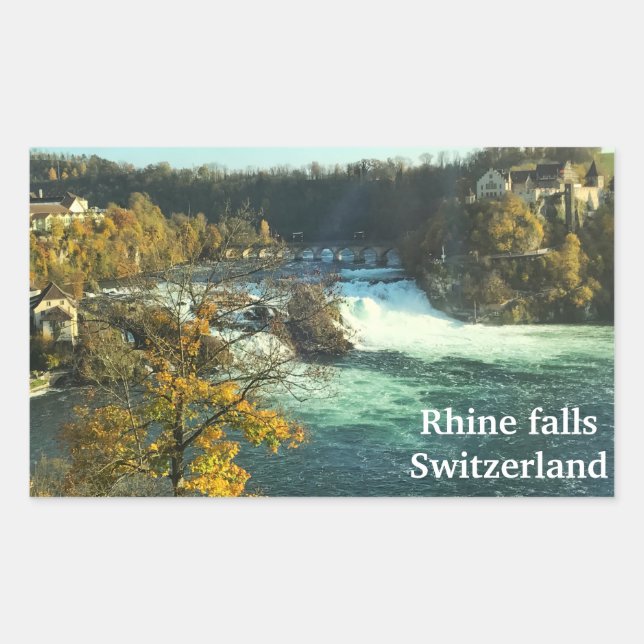 Adesivo Retangular Rhine Falls na suiça (Frente)