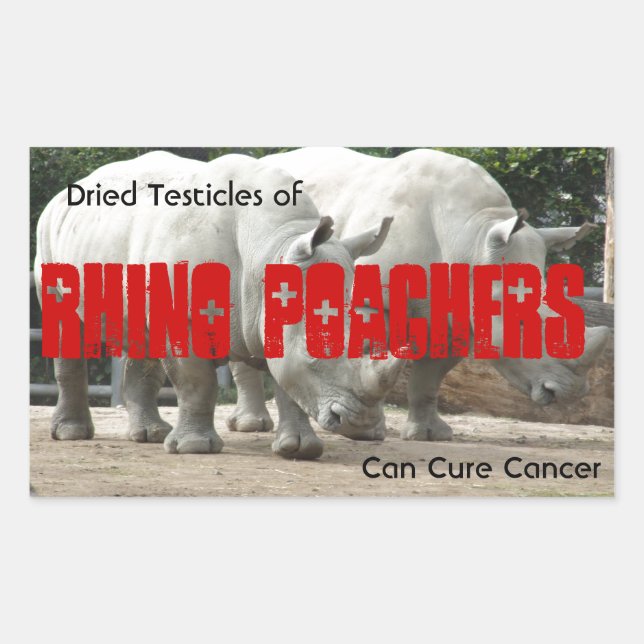 Adesivo Retangular Rhino Poachers (Frente)