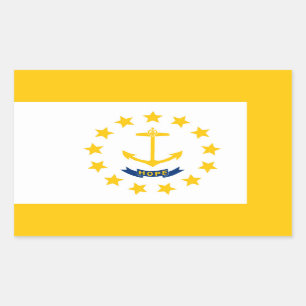 Adesivo Retangular Rhode - design da bandeira do estado de ilha