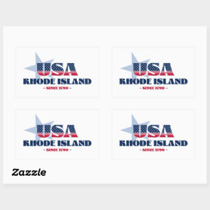 Adesivo Retangular Rhode Island My Home State Sticker
