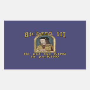Adesivo Retangular Richard III pôr o rei no tshirt do estacionamento