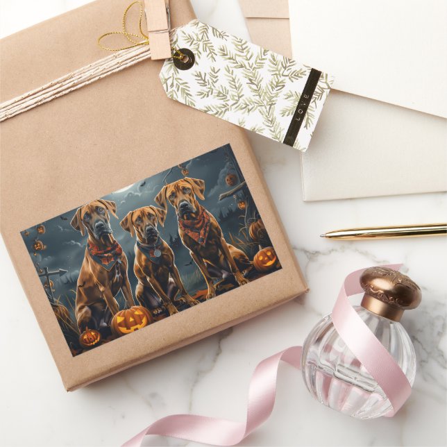 Adesivo Retangular Ridgeback Ridgeback Halloween Spooky (Presentear)