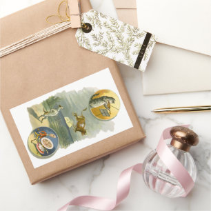 Adesivo Retangular Rima Infantil Antiga Mãe Gansa Hey Diddle