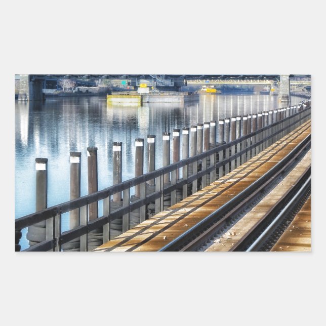 Adesivo Retangular rio das construções bronx Nova Iorque (Frente)