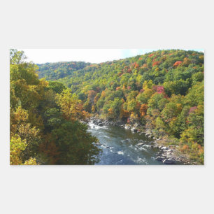 Adesivo Retangular Rio Ohiopyle no Outono II Pensilvânia Outono