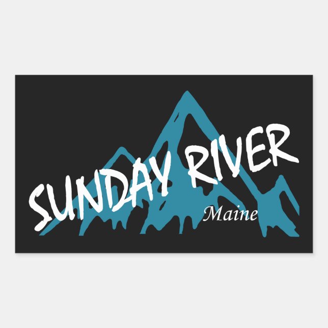 Adesivo Retangular Rio Sunday Maine Montanhas (Frente)