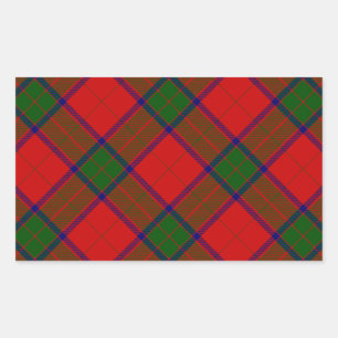 Adesivo Retangular Robertson tartan xadrez verde vermelha