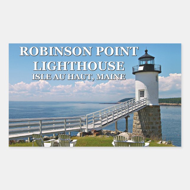 Adesivo Retangular Robinson Point Lighthouse, Maine Stickers (Frente)
