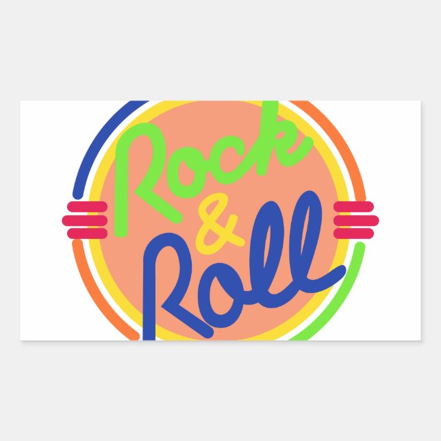 Adesivo Retangular Rock & Roll (Frente)