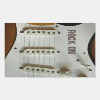 Adesivo Retangular Rock Sobre Violão Elétrico