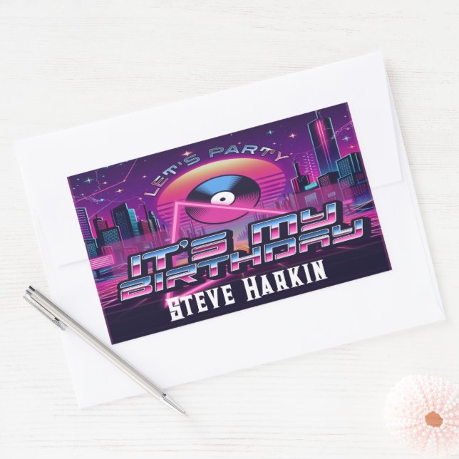 Adesivo Retangular Rockin Vaporwave (Envelope)