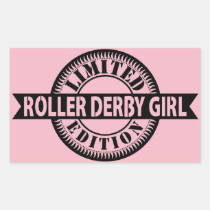Adesivo Retangular Roller Derby Girl Limited Edition, Design de patin