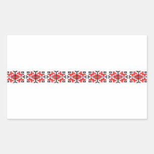 Adesivo Retangular romênia folk étnico floral fantasia geométrica
