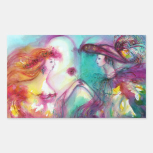 ADESIVO RETANGULAR ROMEO E JULIETA / FACHOS RETANGULARES AZUIS DOURAD