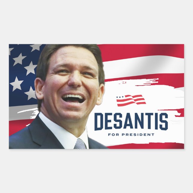 Adesivo Retangular Ron DeSantis para o Presidente 2024 (Frente)
