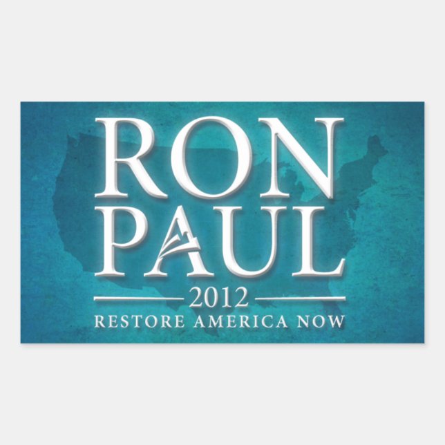 Adesivo Retangular Ron Paul 2012 Sticker (Frente)