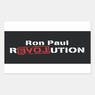 Adesivo Retangular Ron Paul Revolution Sticker Large Square - 4 unida
