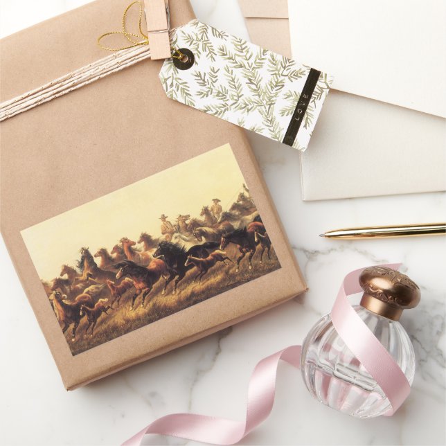 Adesivo Retangular Roping Wild Horses de James Walker (Presentear)