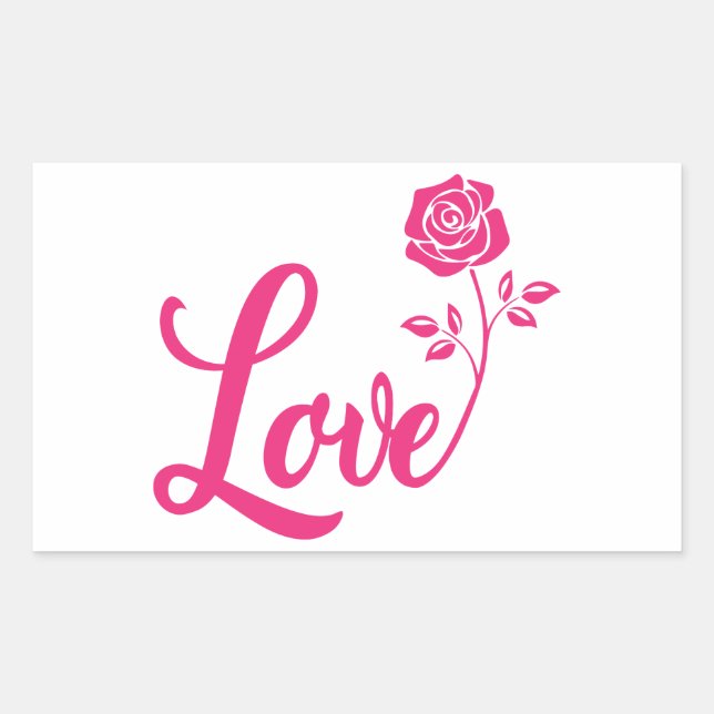 Adesivo Retangular Rosa Bonita Rosa Amor (Frente)