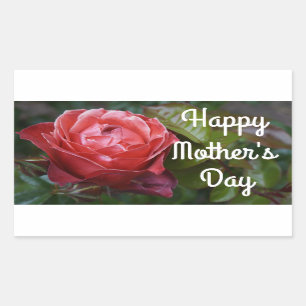 Adesivo Retangular Rosa de cacau quente de Dia de as mães feliz nº 
