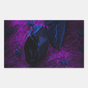 Adesivo Retangular Rosa de Material Negro Spooky, Aranhas Negras