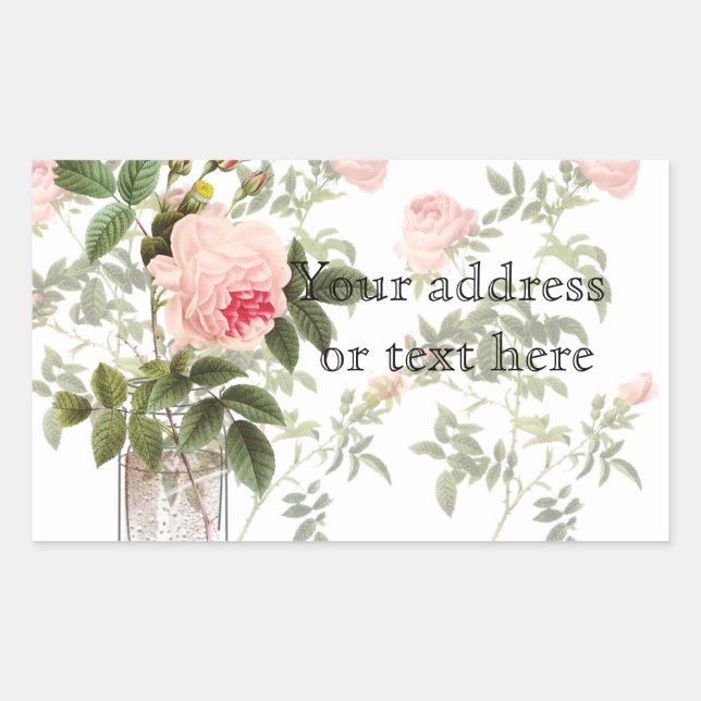 Adesivo Retangular Rosa de Orleans White Mason Jar e Daffodils (Frente)