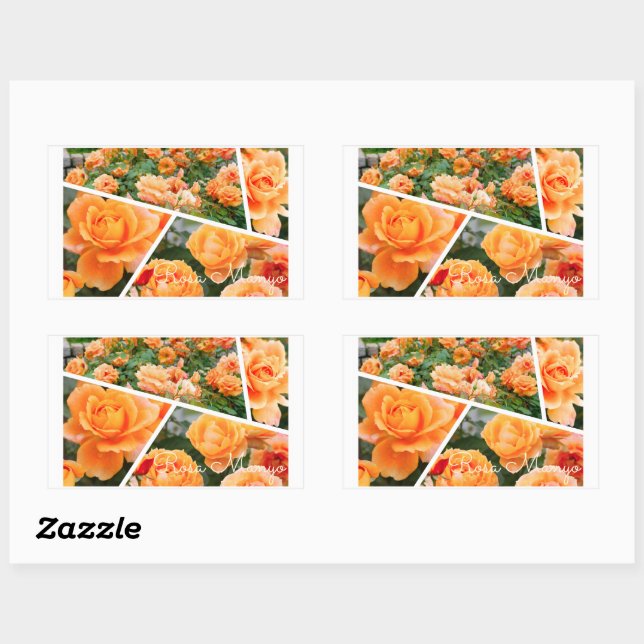 Adesivo Retangular Rosa Manyo [Rectangle Seal] (Folha)