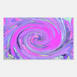 Adesivo Retangular Rosa Quente Colorida e Roxo Boho Hippie Swirl