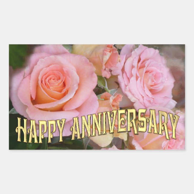 Adesivo Retangular Rosas para o meu amor ~ Obrigado Stickers (Frente)