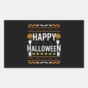 Adesivo Retangular Rottweiler Halloween Preguiçoso Cachorrinho