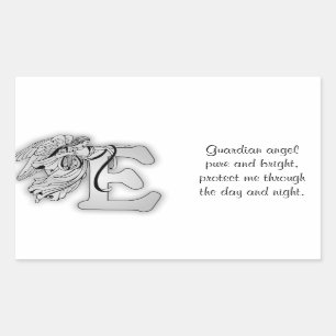 Adesivo Retangular Rotule o preto da inicial do alfabeto do monograma