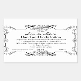 Adesivo Retangular Rótulo branco do Quadro Decorativo Preto