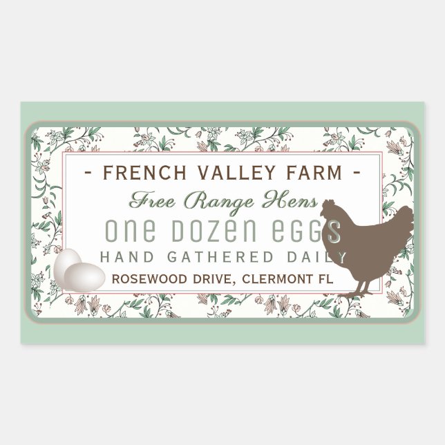 Adesivo Retangular Rótulo da Cartonagem de Ovos Grandes com Caneta e  (Frente)