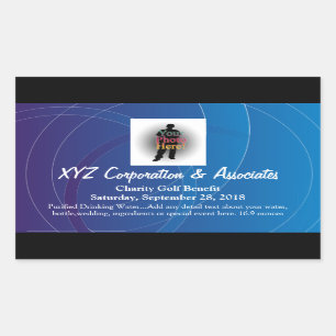 Adesivo Retangular Rótulo da Garrafa de Água para Anéis Azuis Persona