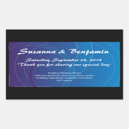 Adesivo Retangular Rótulo da Garrafa de Água para Anéis Azuis Persona