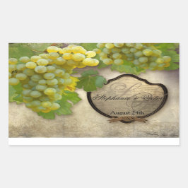 Adesivo Retangular Rótulo da garrafa de vinho Chardonnay Vineyard Cas