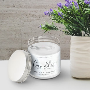 Adesivo Retangular Rótulo da Vela de Soja Marble Elegante