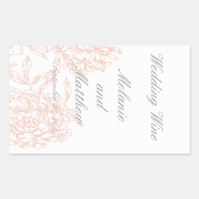 Adesivo Retangular Rótulo de Cinza de Coral (Frente)