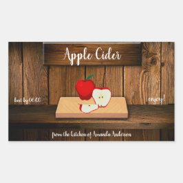Adesivo Retangular Rótulo de Conserva de Cider de Maçã