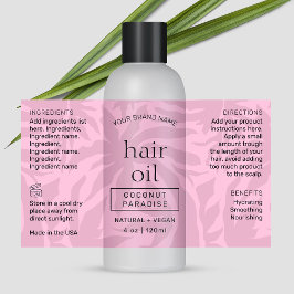 Adesivo Retangular Rótulo de Frasco Cosmético 4 OZ, Rosa Feminina