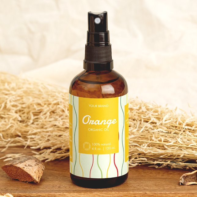 Adesivo Retangular Rótulo de Frasco Cosmético das Linhas de Onda Colo (Criador carregado)