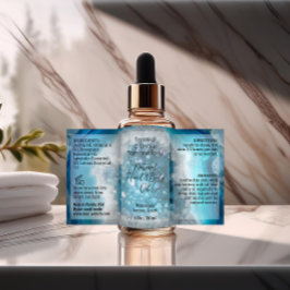 Adesivo Retangular Rótulo de Frasco de Cristal Azul Produto Detróper