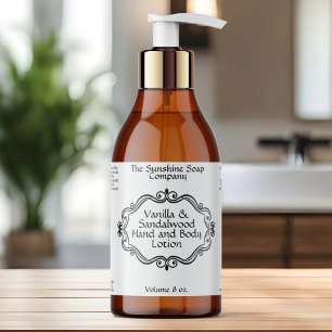 Adesivo Retangular Rótulo de Garrafa de Cosméticos Branco com Moldura