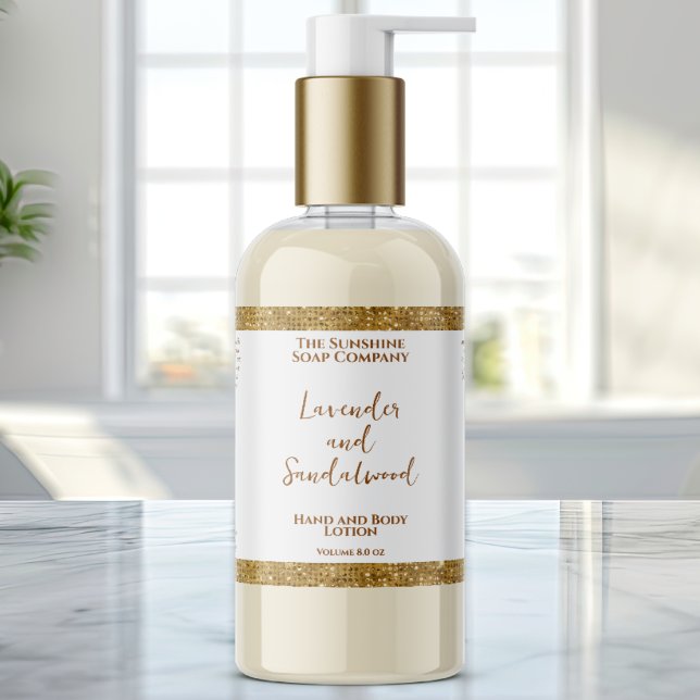 Adesivo Retangular Rótulo de garrafa de cosméticos com brilho branco  (Criador carregado)
