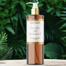 Rótulo de garrafa de cosméticos em folha de ouro b