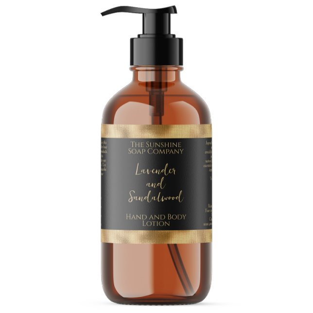 Adesivo Retangular Rótulo de Garrafa de Cosméticos em Folha de Ouro T (Criador carregado)